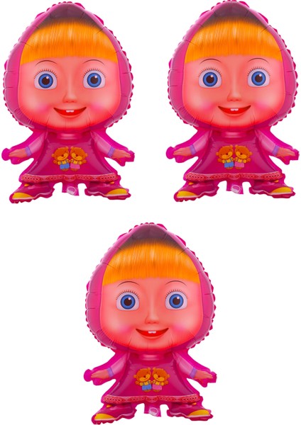 Masha 3 Adet Büyük Boy 42CMX64CM Folyo Balon (Helyum) No:26