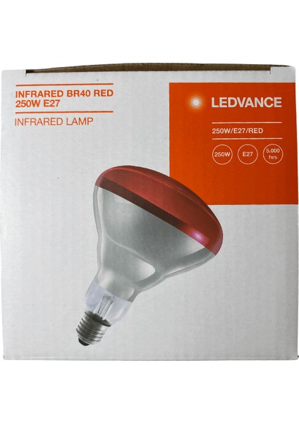 Ledvance 250W Infrared Ampul BR40 E27 Isıtıcılı Lamba Kırmızı Işık (2 Adet)