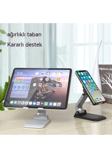 Cep Telefonu Standı Masaüstü Canlı Yayın Desteği Çok Fonksiyonlu Tablet Standı Katlanabilir Teleskopik Cep Telefonu Standı (Yurt Dışından)