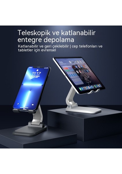 Cep Telefonu Standı Masaüstü Canlı Yayın Desteği Çok Fonksiyonlu Tablet Standı Katlanabilir Teleskopik Cep Telefonu Standı (Yurt Dışından)