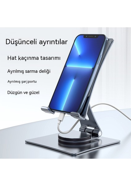 Alüminyum Alaşımlı 360 Dönen Tablet Tutucu Dekompresyon Tablet Taban Pedi Cep Tablet Telefon Tutucu (Yurt Dışından)