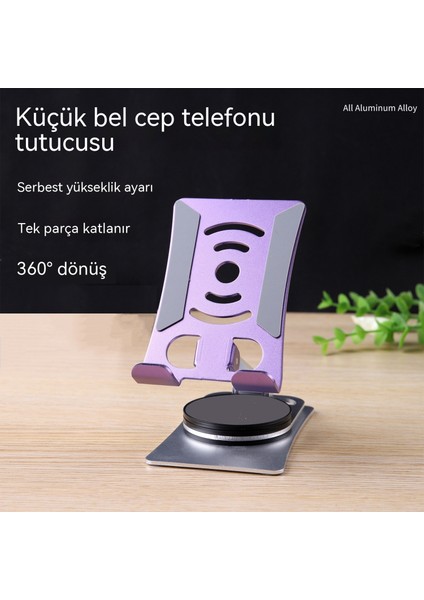 360 Derece Dönen Cep Telefonu Standı Alüminyum Alaşımlı Masaüstü Kaldırma Standı Katlanır Taşınabilir Tembel Ipa Tablet Standı (Yurt Dışından)