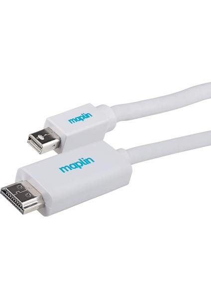 Mini Displaypot To HDMI Kablo Beyaz Renk 3 Metre Mini Dp To HDMI ZR167