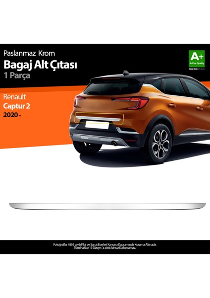 Renault Captur 2 Krom Bagaj Alt Çıtası 2020 Üzeri A+ Kalite