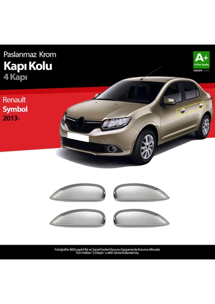 Renault Symbol 3 Krom Kapı Kolu 4 Kapı 2013 Üzeri