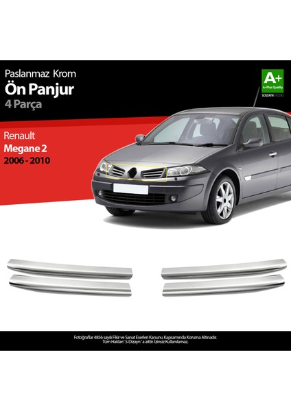 Renault Megane 2 Krom Ön Panjur 4 Prç 2006-2010