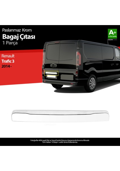 Renault Trafic Krom Bagaj Çıtası (Çift Kapılı) 2014-2020 A+ Kalite