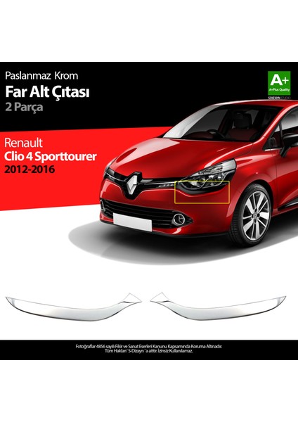 Renault Clio 4 Sporttourer Krom Far Alt Çıtası 2 Prç. 2012-2016
