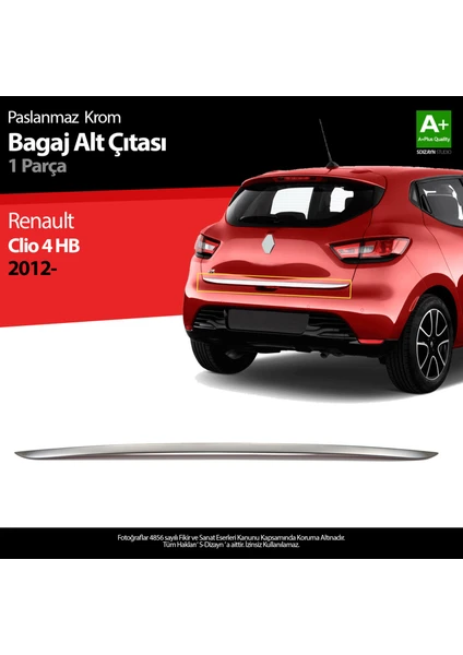 Renault Clio 4 HB Krom Bagaj Alt Çıtası 2012 Üzeri