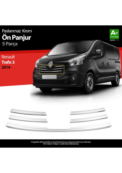 Renault Trafic Krom Ön Panjur 5 Prç. 2015-2020