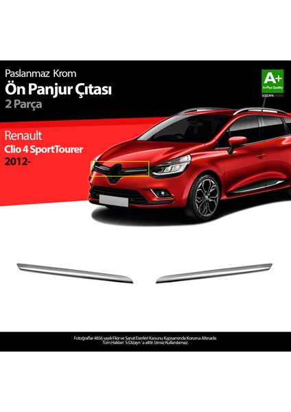 Renault Clio 4 Sporttourer Krom Ön Panjur 2 Prç. 2012 Üzeri
