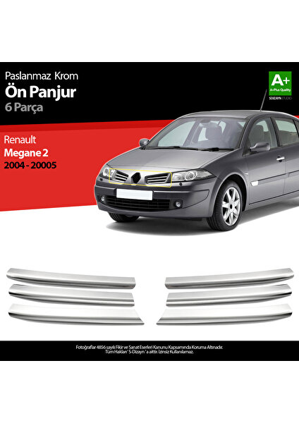 Renault Megane 2 Krom Ön Panjur 6 Prç 2004-2005