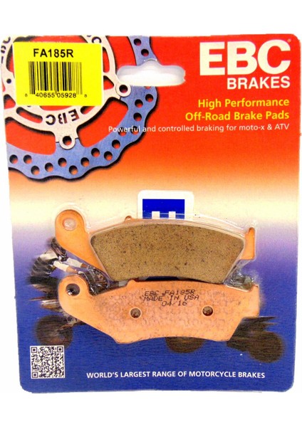 FA185R 2002-2023 Honda Crf 450 R Uyumlu Ön Fren Balatası Sinterli Balata