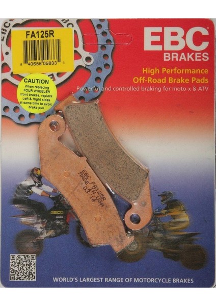 FA125R 1990-1993 Honda Nx 250 Uyumlu Ön Fren Balatası Sinterli Balata