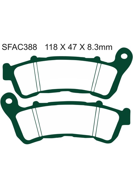 SFAC388 2013-2017 Honda NSS300 Forza Uyumlu Ön Fren Balatası Karbon Balata