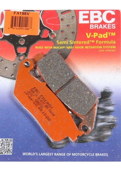 FA196V 1997-2009 Honda Vt 750 C Shadow Uyumlu Ön Fren Balatası Yarı Sinterli Balata