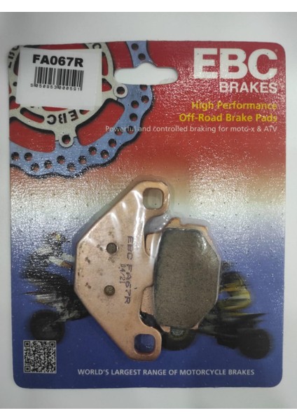 FA067R 1987-2004 Kawasaki Klr 650 Uyumlu Arka Fren Balatası Sinterli Balata