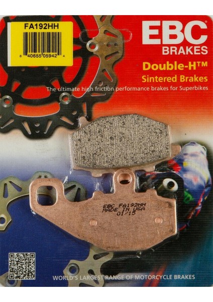 FA192HH 2004-2006 Kawasaki Z 750 Uyumlu Arka Fren Balatası Sinterli Balata