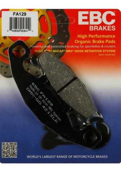 FA129 1990-2001 Kawasaki Zzr 250 Uyumlu Ön Fren Balatası Organik Balata