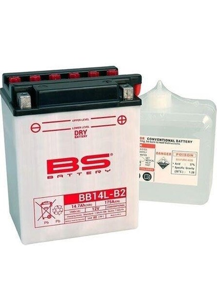 BB14AL-A2 Dry 1990-1992 Kawasaki Zzr 1100 Uyumlu Akü