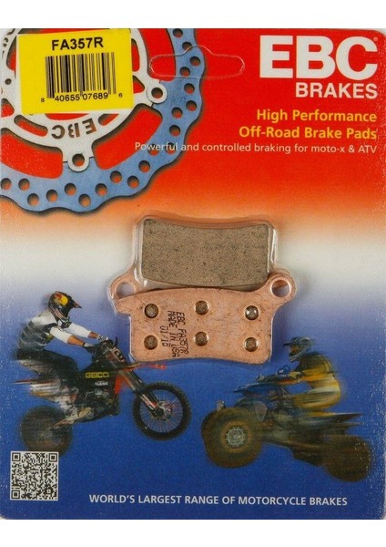 FA357R 2003-2010 Ktm 85 Sx Uyumlu Arka Fren Balatası Sinterli Balata