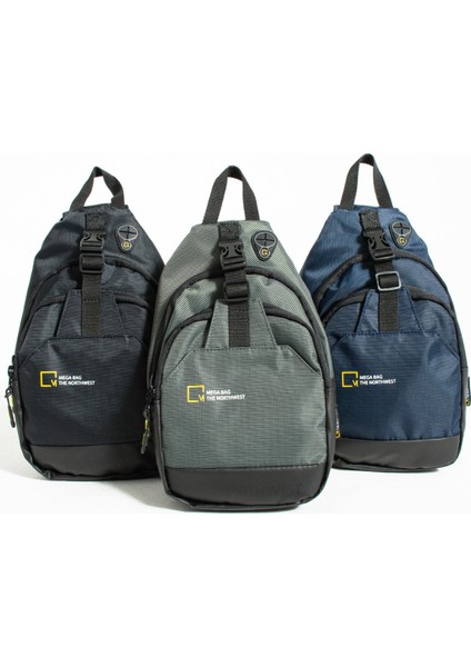 Unisex Keten Kumaş Su Geçirmez Çanta, Çapraz Askılı Omuz ve Göğüs Çantası, Body Bag, Siyah fırsatları