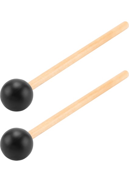 2 Adet Yumuşak Kauçuk Kafa Sopa Ahşap Saplı Çan Tokmaklar Glockenspiel Ksilofon Çan Müzik Aletleri Parçaları Siyah (Yurt Dışından) modelleri