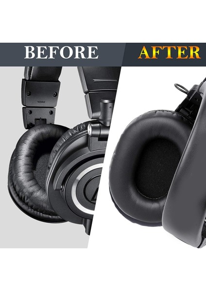 M50X Yedek Kulak Yastıkları ile Uyumlu Audio Technica Ath M50 M50X M50XBT M50RD M40X M30X M20X Msr7 Sx1 Kulaklıklar (Yurt Dışından)