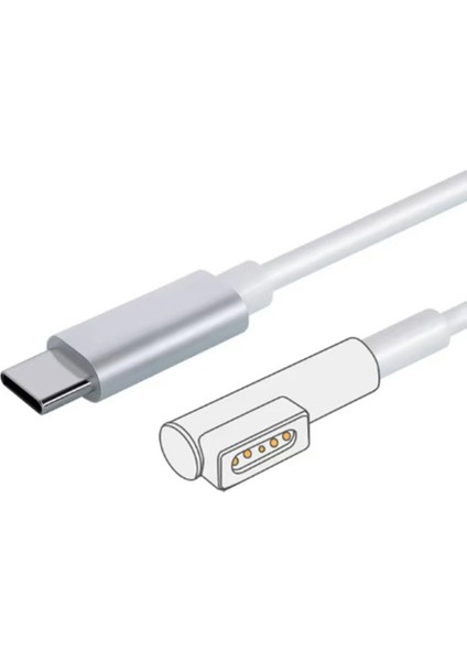 Apple Notebook Için Şarj Kablosu Tip-C - Macboo Dönüşüm Kablosu Tip-C Dişi - Magsafe2/1 1.8m 3A 87-100W Güç(C) (Yurt Dışından)