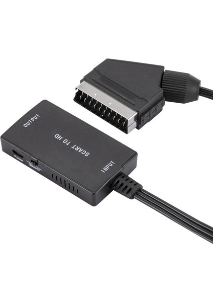 HDMI Kablosu Hd Adaptörü ile Scart - HDMI Dönüştürücü 720 P 1080 P Tv Monitörü Projektör Için Video Ses Dönüştürücü Adapte (Yurt Dışından)