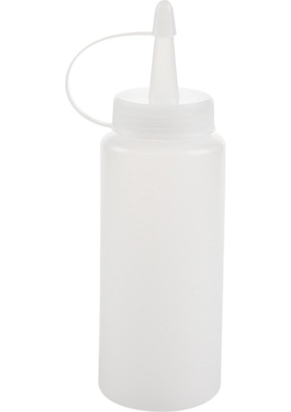 Plastik Sıkma Şişe Çeşni Dispenseri Ketçap Hardal Sosu Şeffaf Beyaz 6oz (Yurt Dışından)
