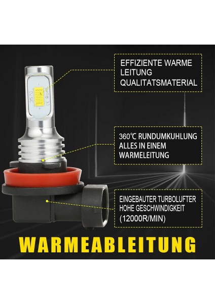 H11 H8 H16 80W 4000LM 3000K Sarı Teknoloji LED Sis Farları Dönüşüm Ampuller Kiti (Yurt Dışından)