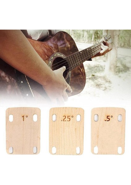 3 Adet Gitar Boyun Şimleri Gitar ve Bas Onarımı Için Cıvatalı Boyun Plakası 0.25°, 0.5° ve 1° Derece Gitar Şimleri (B) (Yurt Dışından) fırsatları