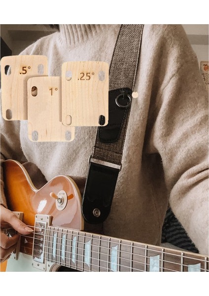 3 Adet Gitar Boyun Şimleri Gitar ve Bas Onarımı Için Cıvatalı Boyun Plakası 0.25°, 0.5° ve 1° Derece Gitar Şimleri (B) (Yurt Dışından) indirimleri
