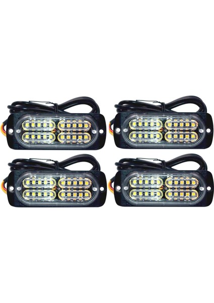 4pcs 12-24V 20-Led Uyarı Dikkat Tehlike Inşaatı Kırmızı ve Beyaz (Yurt Dışından)