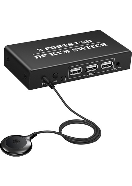Dp Kvm Anahtarı 2 Bağlantı Noktalı 8K@30Hz Displayport1.2 Anahtar 2'si 1 Arada Çıkış (Yurt Dışından)