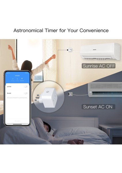 Tuya Wifi Akıllı Fiş 16A Italyan Fiş Ses Kontrolü Güç Monitörü (Yurt Dışından)