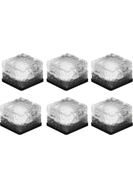 Solar Tuğla Işıklar 6'lı Paket Solar Buz Kare Işıklar LED Güverte Işıkları (Yurt Dışından)