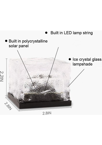 Solar Tuğla Işıklar 6'lı Paket Solar Buz Kare Işıklar LED Güverte Işıkları (Yurt Dışından) fiyatları