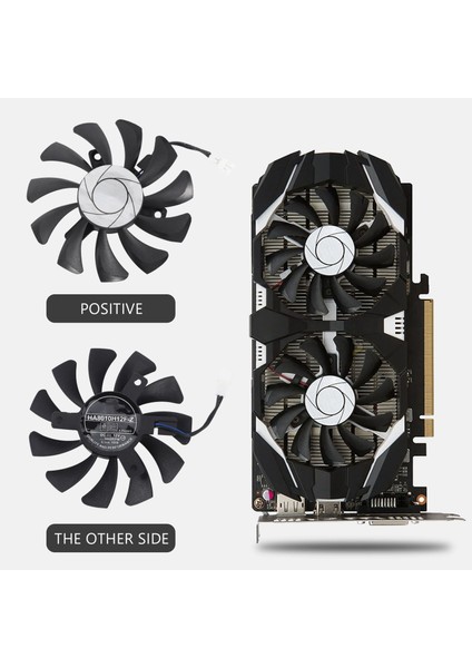 HA8010H12F-Z 75MM 2pin GTX1050TI Gpu Soğutucu Çift Fan Msı Için(1 Adet) (Yurt Dışından)