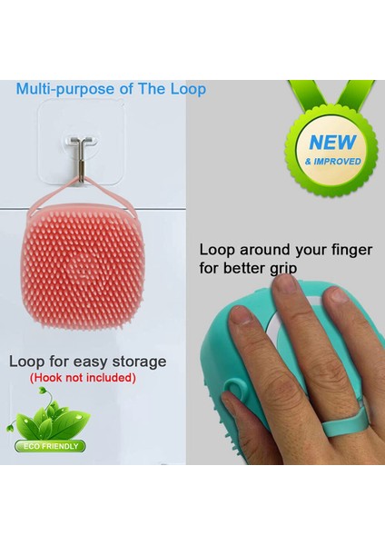 Duş Için Sabunluklu Vücut Scrubber, 3 Paket Peeling Fırçaları, Yumuşak Vücut Eksfoliyatörü, Banyo Lif Kabağı Kare (Yurt Dışından) indirimleri