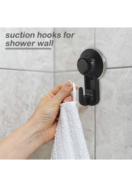 Adet Vantuzlu Kanca Güçlü Vantuzlu Banyo Kancaları, Havlu Için Vakum Duvar Kancaları, Su Geçirmez Duş Kancaları (Yurt Dışından)