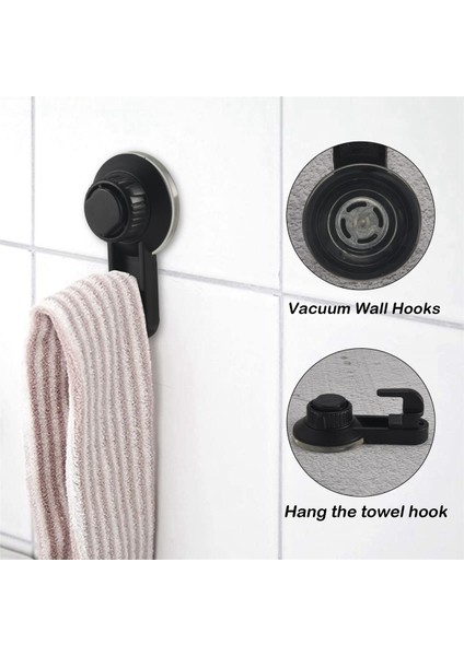 Adet Vantuzlu Kanca Güçlü Vantuzlu Banyo Kancaları, Havlu Için Vakum Duvar Kancaları, Su Geçirmez Duş Kancaları (Yurt Dışından)