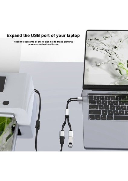 USB C - USB Otg Adaptör Kablosu Tip C - 3 USB (Yurt Dışından)