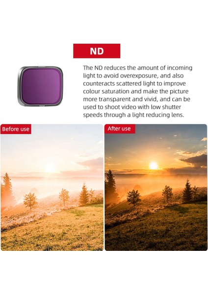 Djı Air 2s Için Brdrc Lens Filtresi Nd Filtre Seti Djı Mavic Air 2s Için Lens Filtre PARÇALARI,ND32PL (Yurt Dışından)