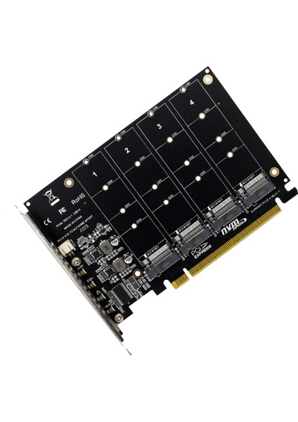 Bağlantı Noktalı M.2 Nvme Ssd'den Pcıe X16M Anahtar Sabit Disk Dönüştürücü Okuyucu Genişletme Kartı, 4 x 32 Gbps Aktarım Hızı (Yurt Dışından)