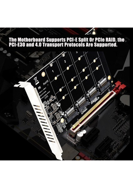 Bağlantı Noktalı M.2 Nvme Ssd'den Pcıe X16M Anahtar Sabit Disk Dönüştürücü Okuyucu Genişletme Kartı, 4 x 32 Gbps Aktarım Hızı (Yurt Dışından) fırsatları