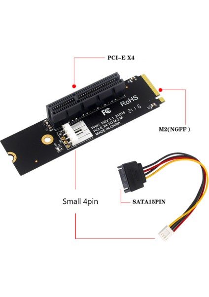 Bitcoin Madenci Madenciliği Için Ngff M.2 - Pcı-E 4x Yükseltici Kart Adaptörü (Yurt Dışından)