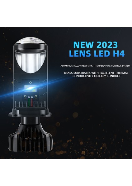 H4 Bi-Led 20000LM 80W Mini Projektör Lens Otomobil Ampul Dönüşüm Kiti Yüksek/düşük Huzmeli Far (Yurt Dışından)