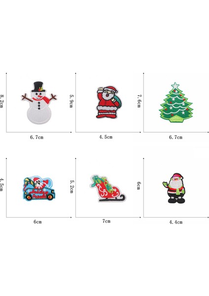 Noel Yamaları Demir On Işlemeli 18PCS Noel Ağacı Noel Baba Sevimli Aplikler Dıy El Sanatları Elbise Süslemeleri Dikmek (Yurt Dışından)
